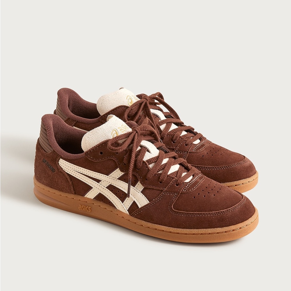 J. Crew Men's Brown Suede Sneakers with Cream Accents